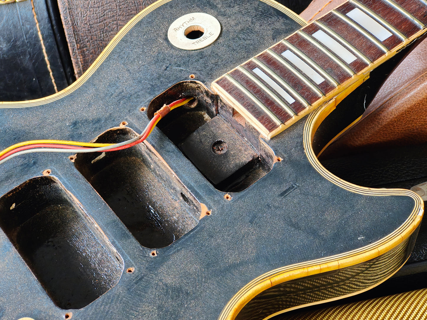 1970's Aria Pro II Japan Les Paul Custom (Headstock Break) - Thrift Shop w/Case