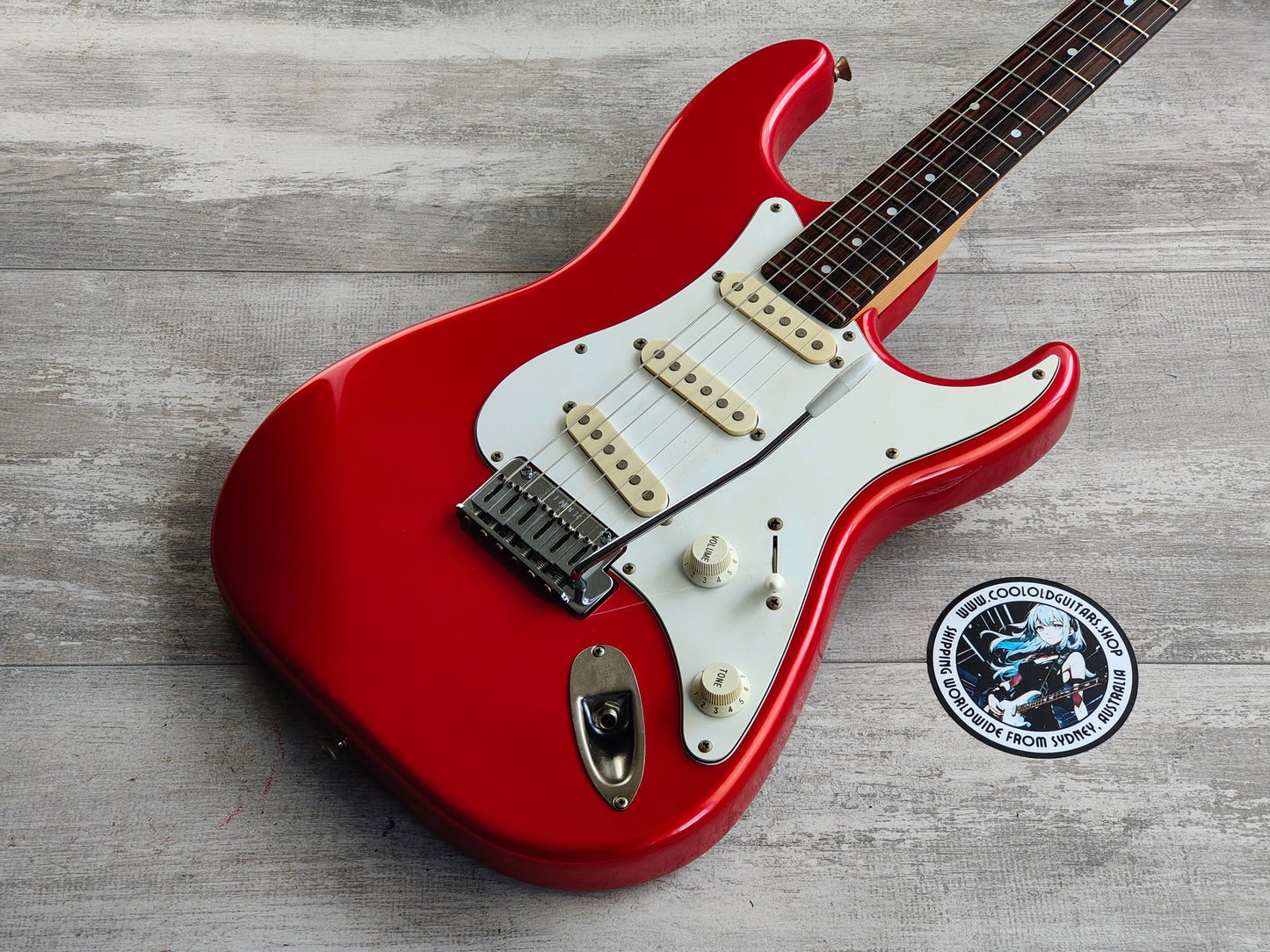 1990 Fender Japan STS-550 Short Scale Stratocaster (Cosmo Red)