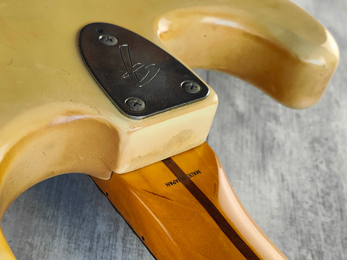 1985 Fender Japan ST72-65 '72 Reissue Blackmore Scalloped Stratocaster (White)