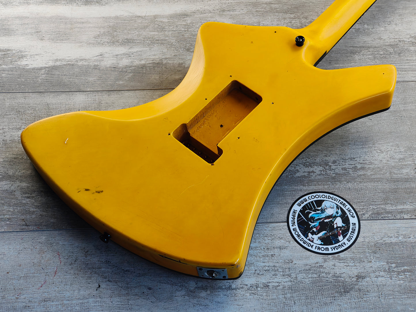 1981 Washburn Japan A-15V Stage Series LH Left Handed Explorer (Yellow)