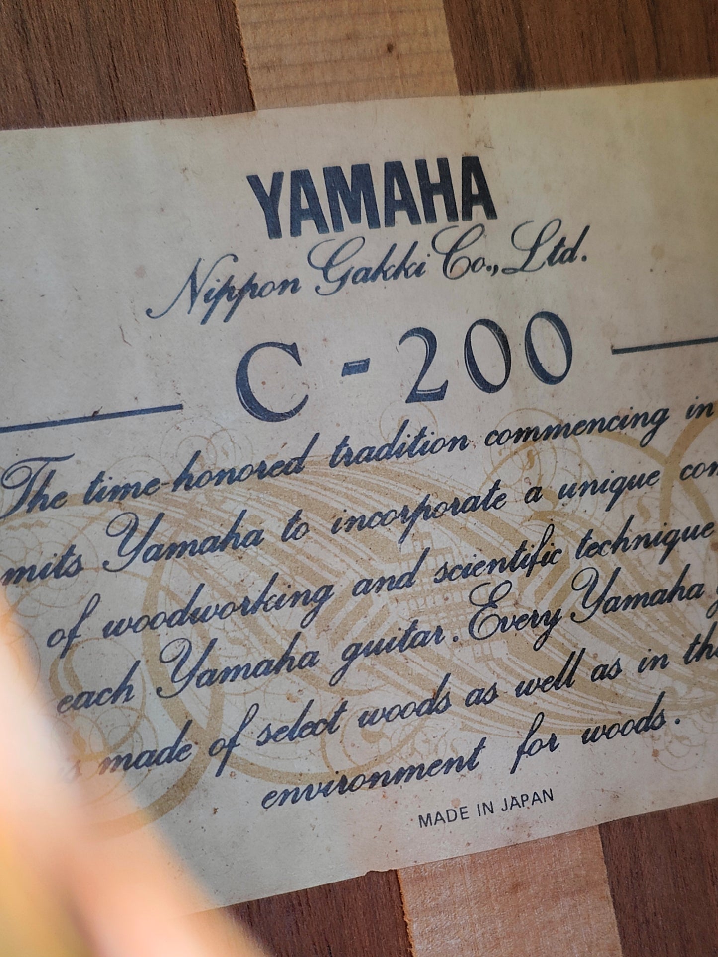 Vintage Yamaha Japan C-200 Classical Acoustic Guitar - Thrift Shop