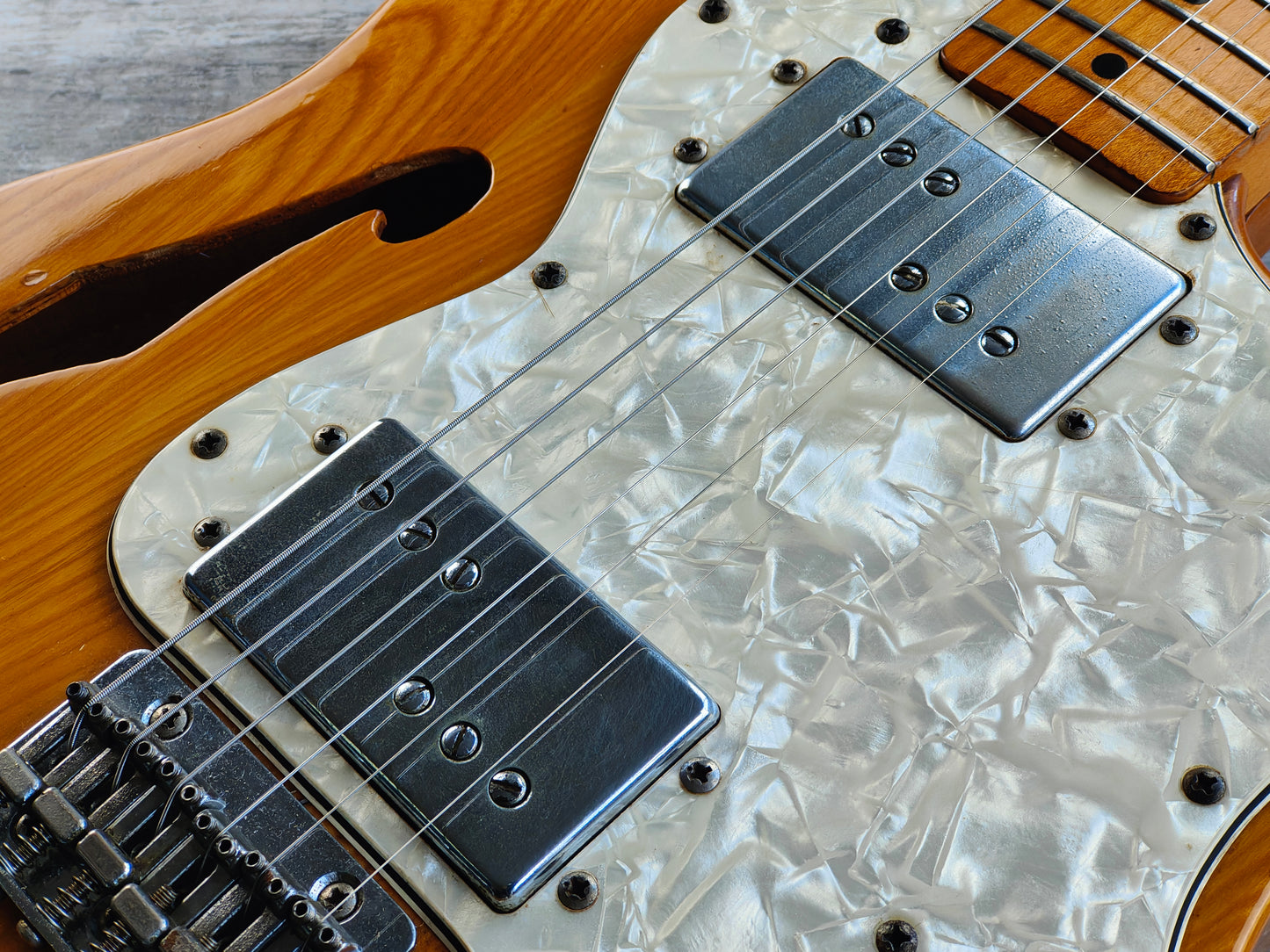 1977 Greco Japan TE-500 "Spacey Sounds" Thinline Telecaster Deluxe (Natural)