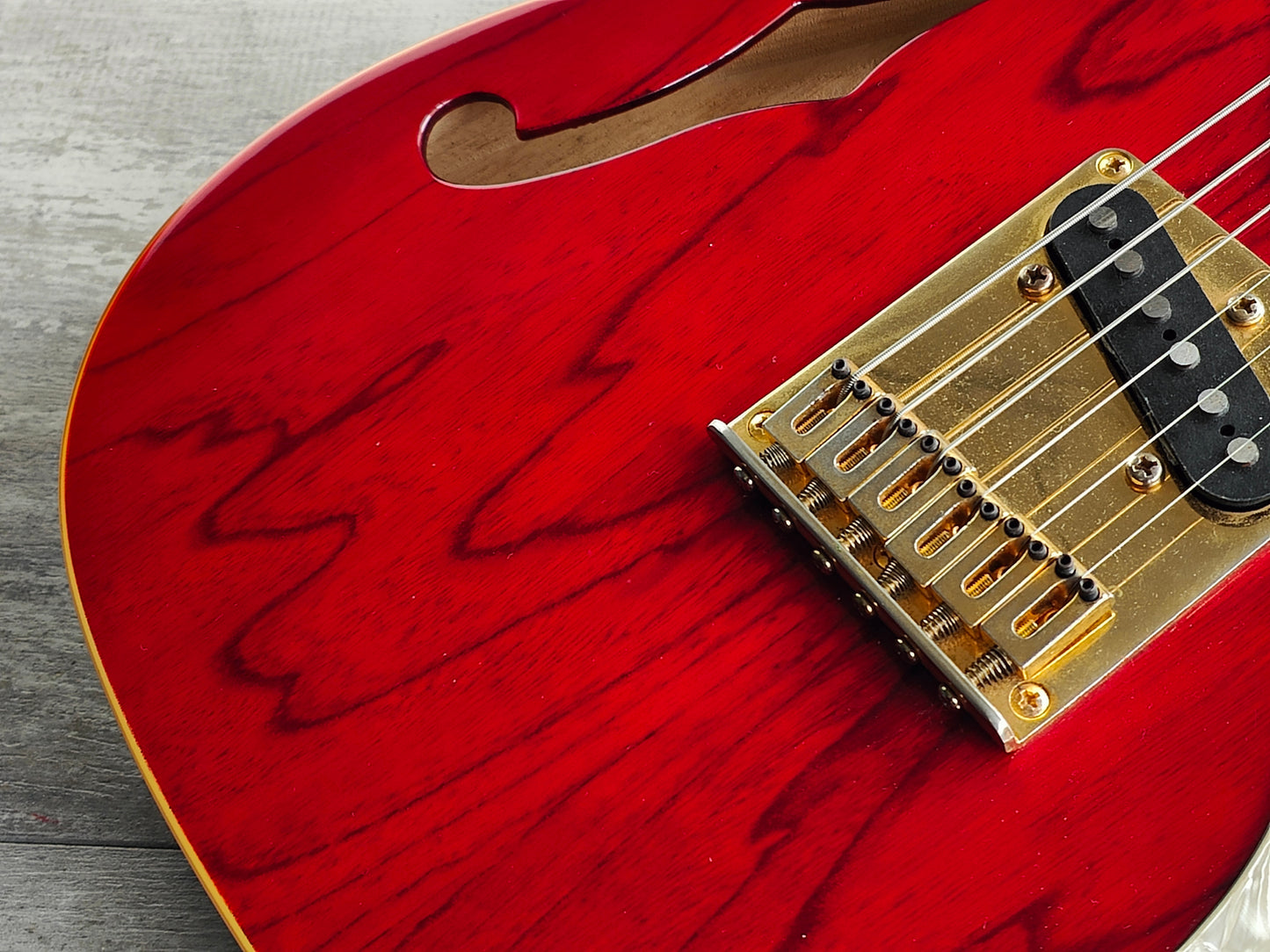 1996 Squier Korea Protone Series Thinline Telecaster (Crimson Red Transparent)
