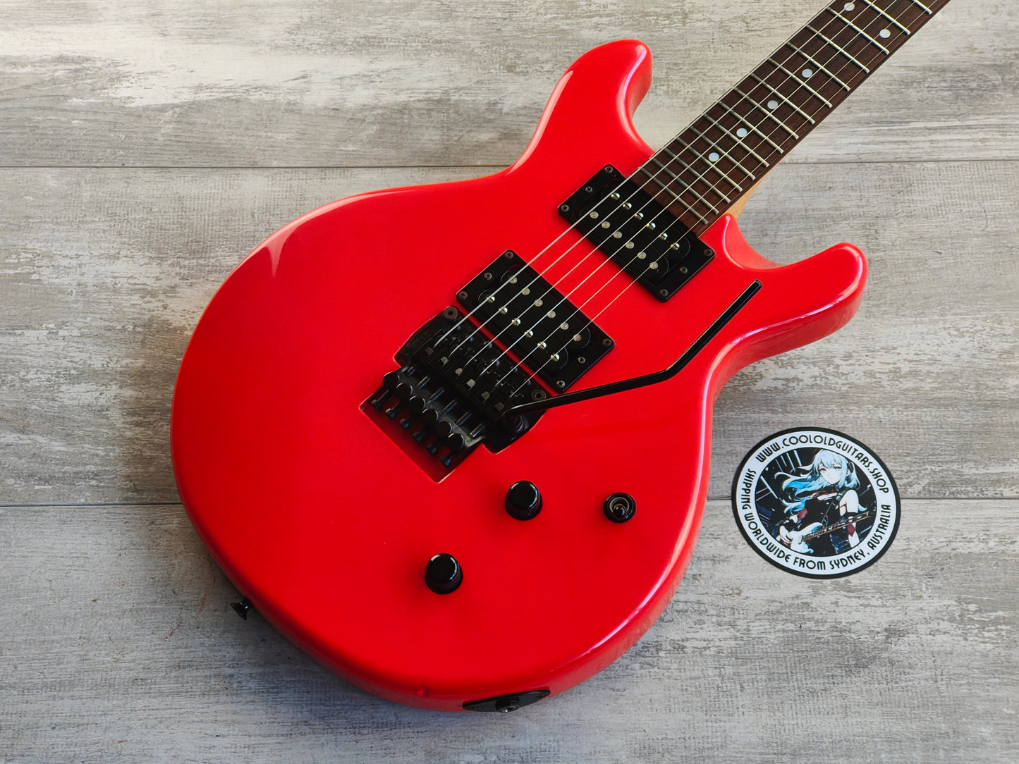 1992 Edwards "Knight α Alpha" Double Cutaway w/Floyd Rose (Bright Red)