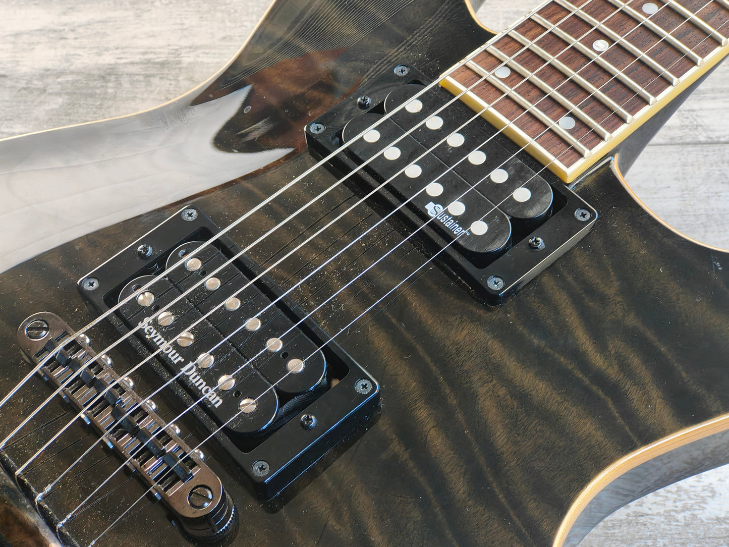 2010 Fernandes Japan APG-ELT "Japan Premium Custom" Series w/Sustainer (Transparent Black)