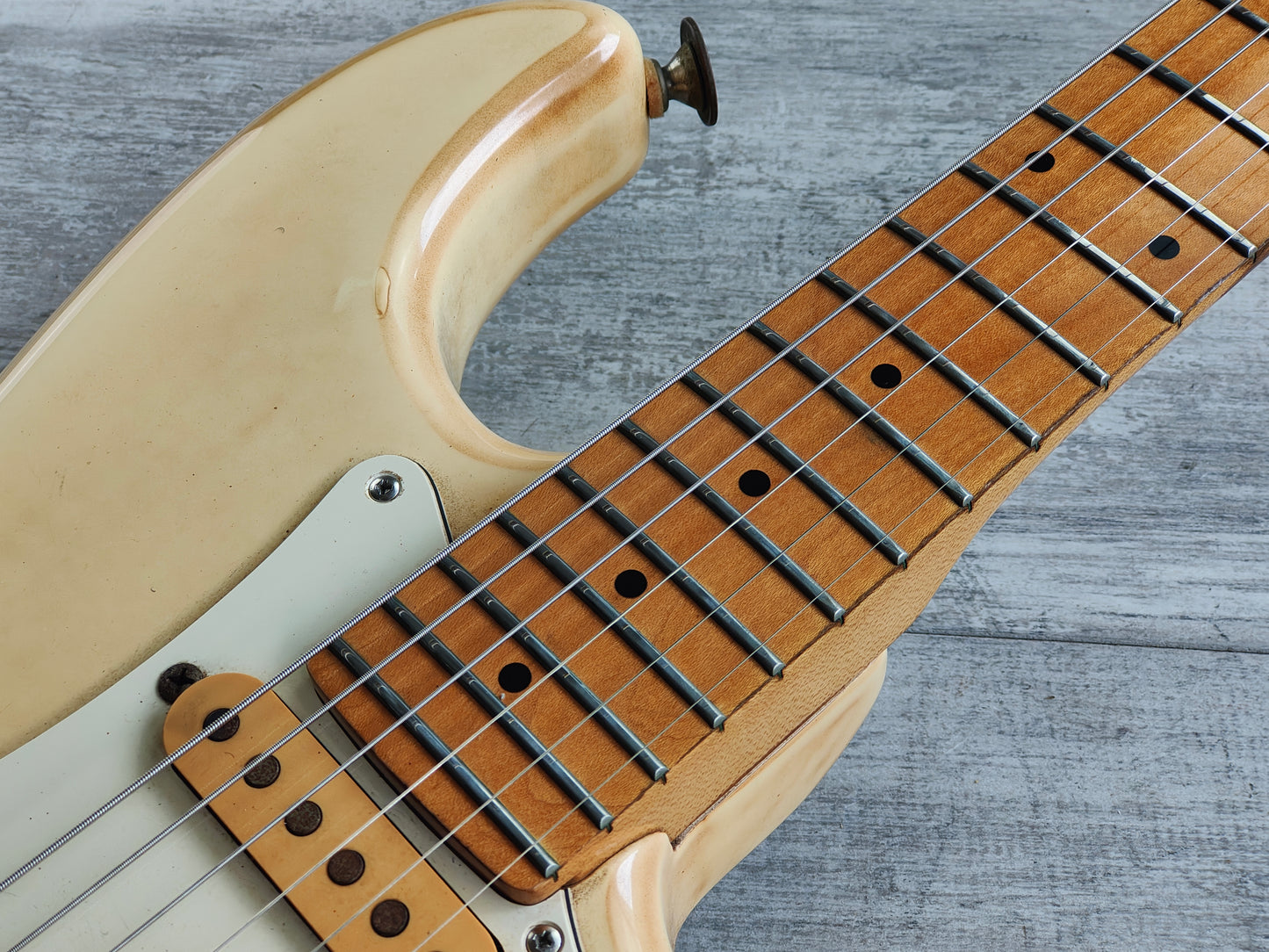 1989 Fender Japan STM55 Pro Feel "Medium Scale" Stratocaster (White)