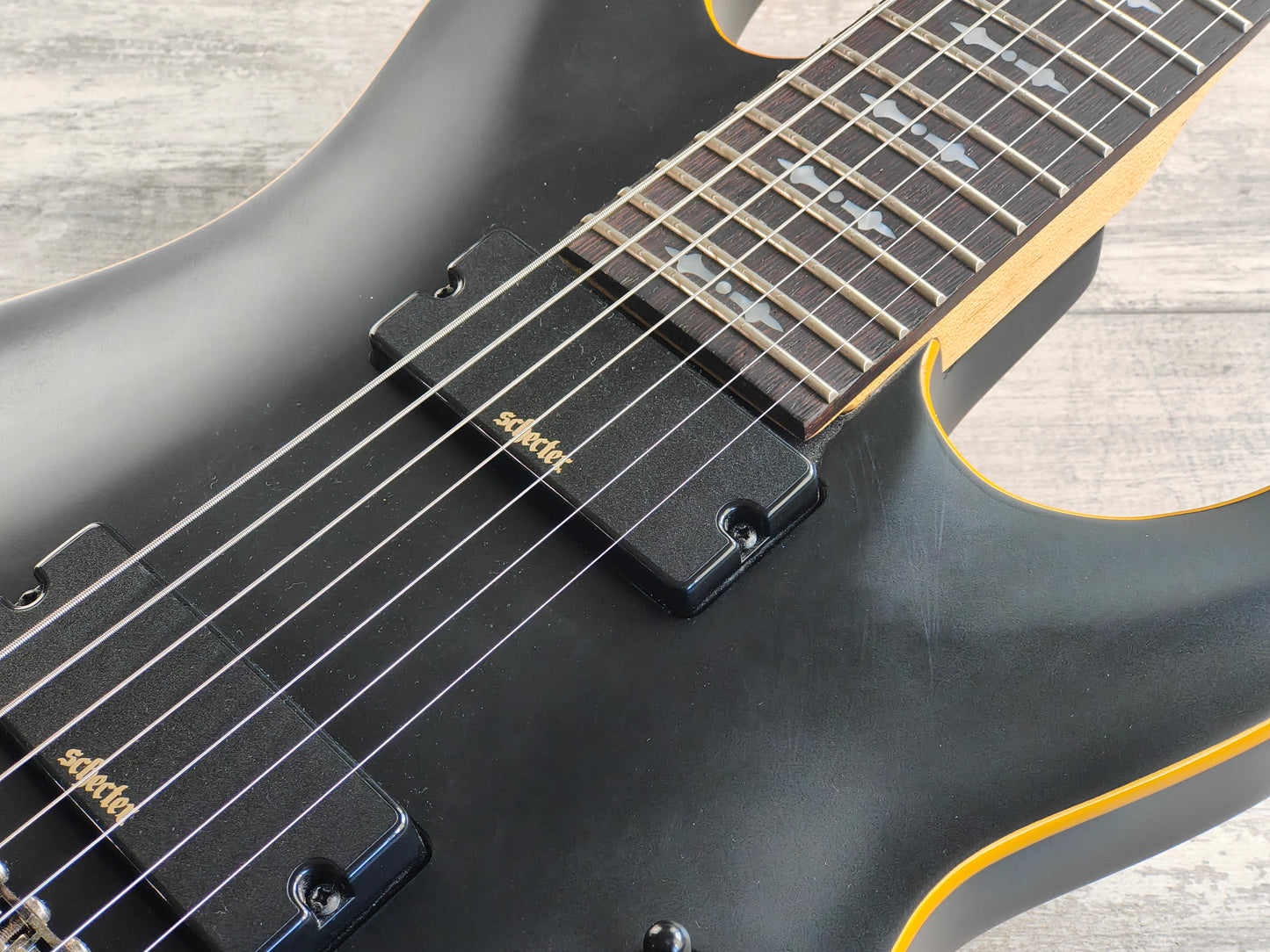 Schecter Demon-7 7-String Guitar (Aged Black Satin)