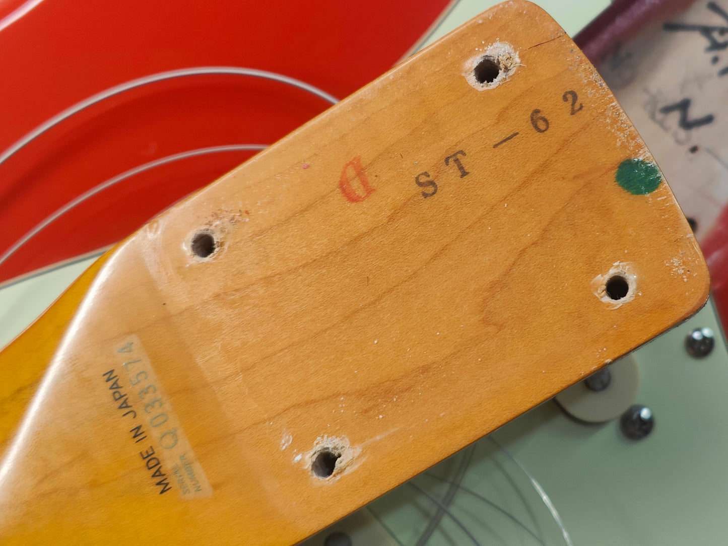 1993 Fender Japan ST62 "Order Made" '62 Reissue Stratocaster (Fiesta Red)