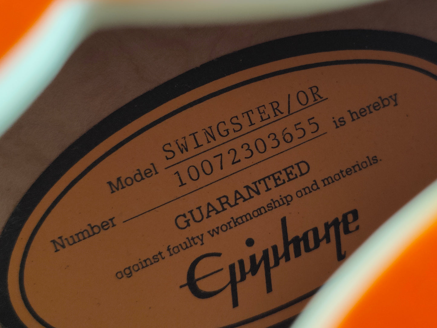 2010 Epiphone Emperor Swingster Limited Edition/Custom Shop Hollowbody (Sunrise Orange)