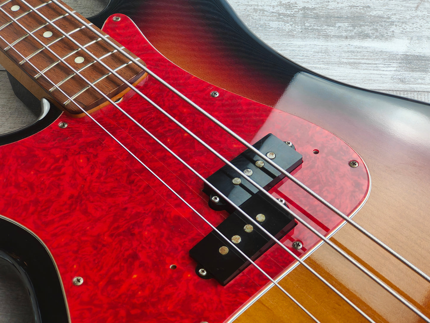 1996 Fender Japan PB62-65L LH Left Handed '62 Reissue Precision Bass (Sunburst)