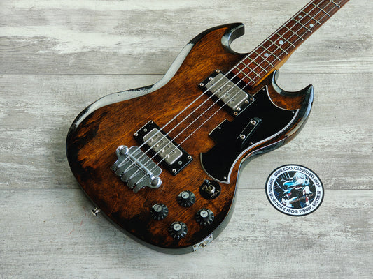 1973 Ibanez Japan 2403 EB-3 Style Short Scale SG Bass (Oiled Brown)