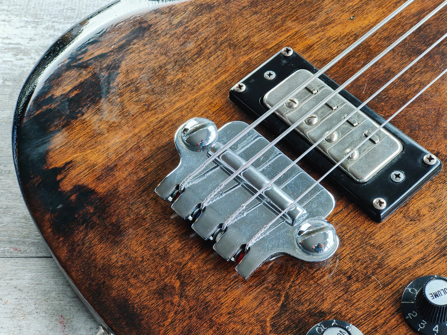 1973 Ibanez Japan 2403 EB-3 Style Short Scale SG Bass (Oiled Brown)