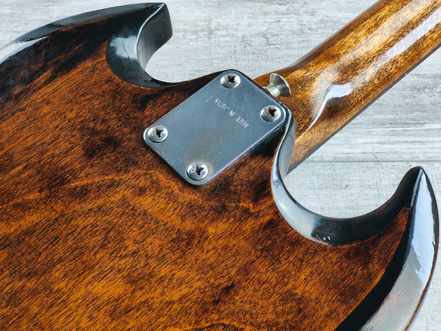 1973 Ibanez Japan 2403 EB-3 Style Short Scale SG Bass (Oiled Brown)