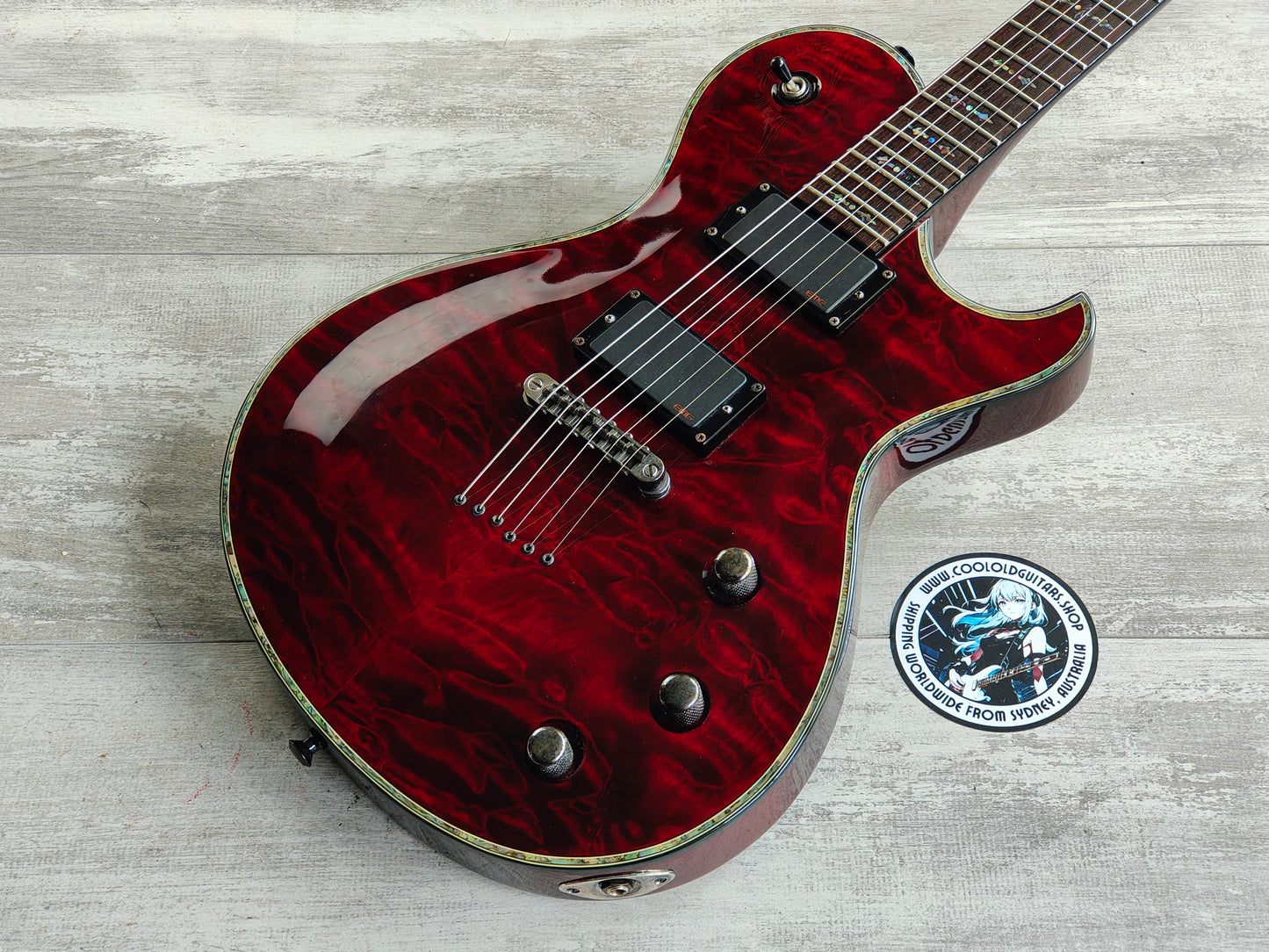 2010 Schecter Hellraiser Solo-6 Single Cutaway w/EMG's (Black Cherry)