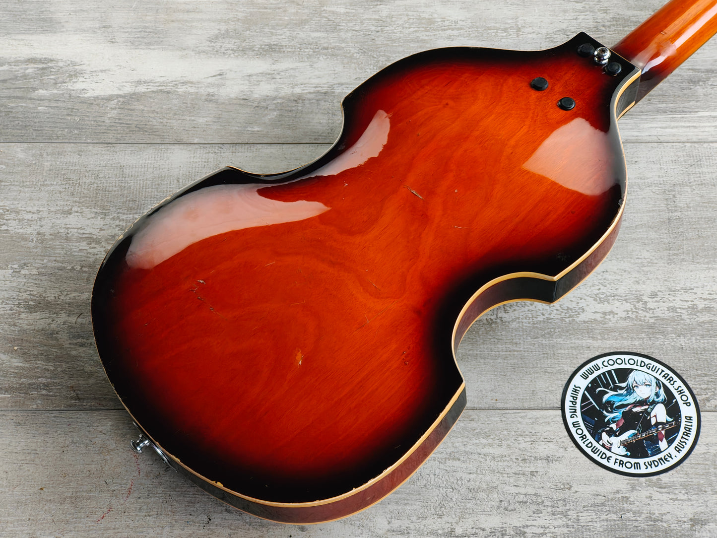 1967 Guyatone Japan V-12 12-String Violin Semi Hollowbody Guitar (Sunburst)