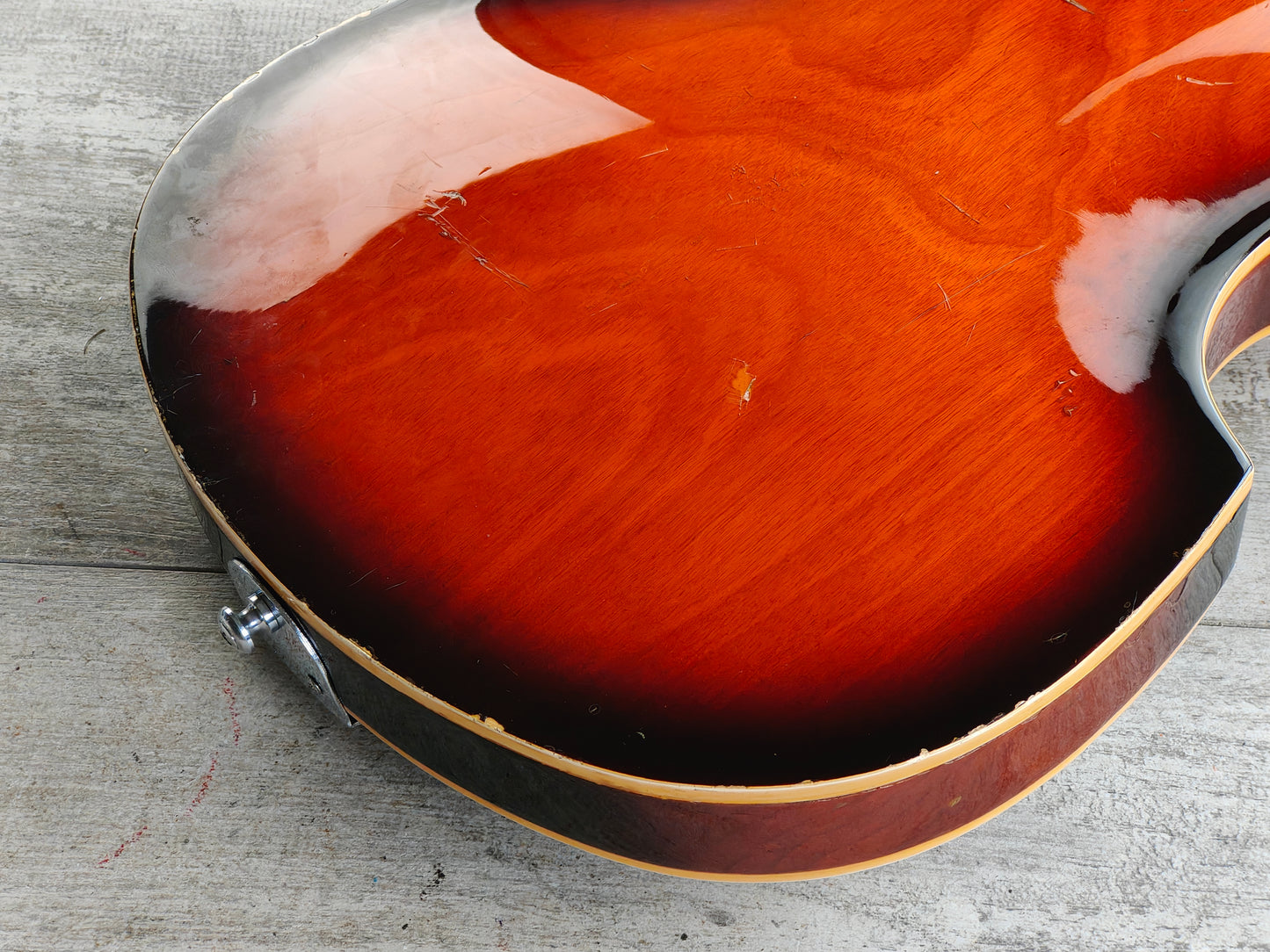 1967 Guyatone Japan V-12 12-String Violin Semi Hollowbody Guitar (Sunburst)