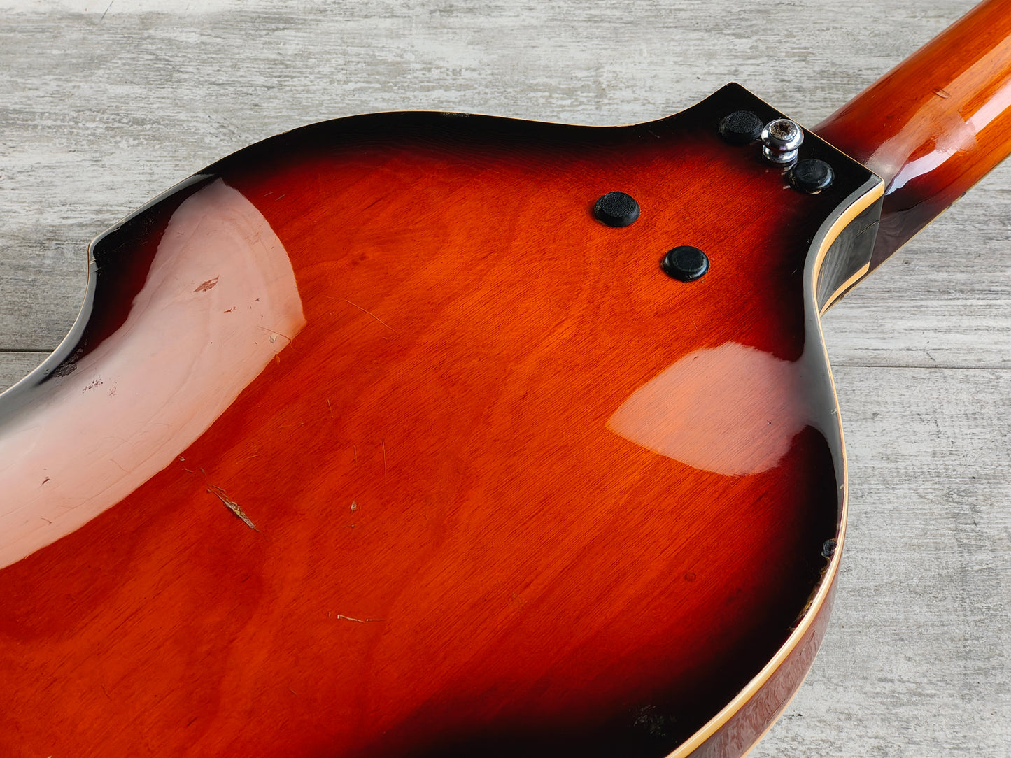 1967 Guyatone Japan V-12 12-String Violin Semi Hollowbody Guitar (Sunburst)