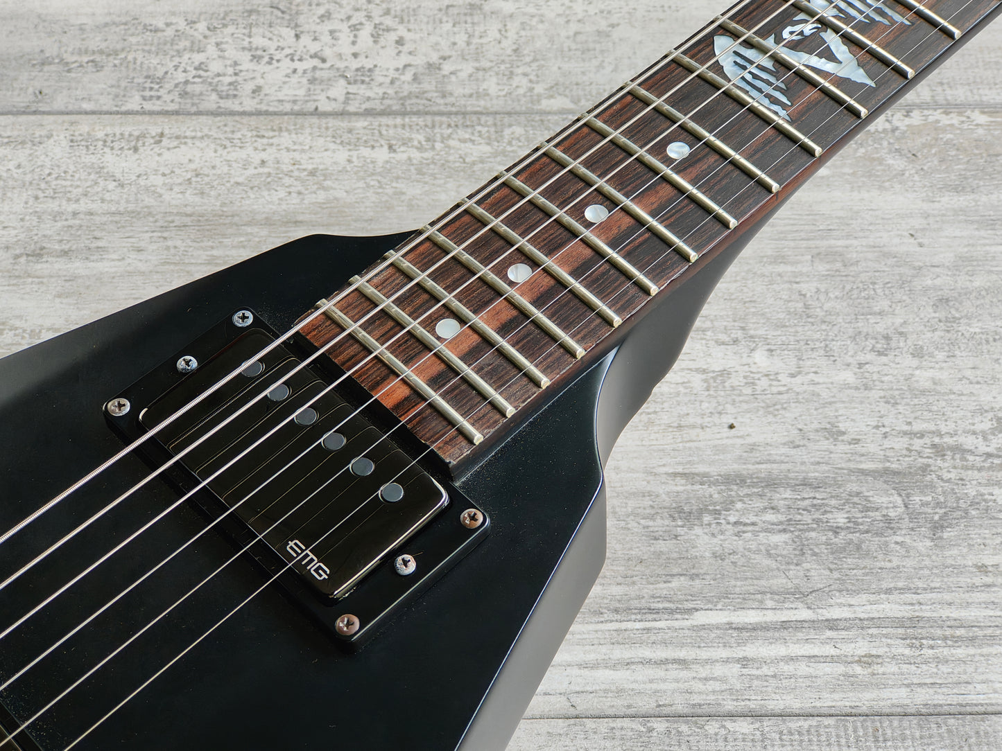 2019 ESP LTD Vulture James Hetfield Signature Flying V w/EMGs (Satin Black)