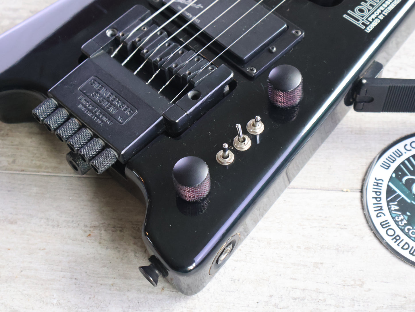 1989 Hohner G3T Headless Guitar w/Steinberger System (Black)
