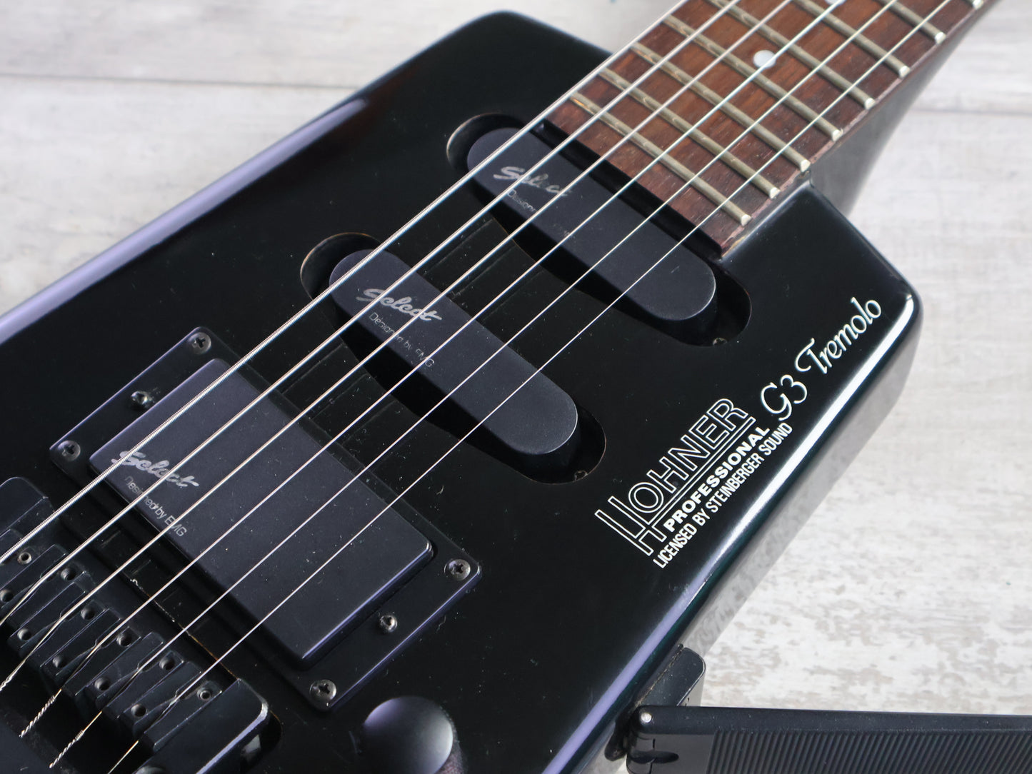 1989 Hohner G3T Headless Guitar w/Steinberger System (Black)