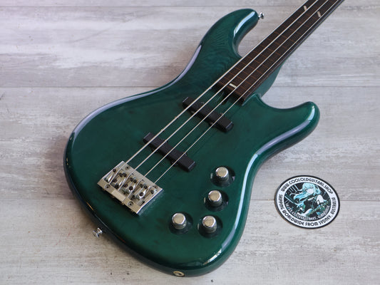 1990's Vestax Japan BV-2 JJ Fretless Bass w/Bartolini's (Transparent Green)