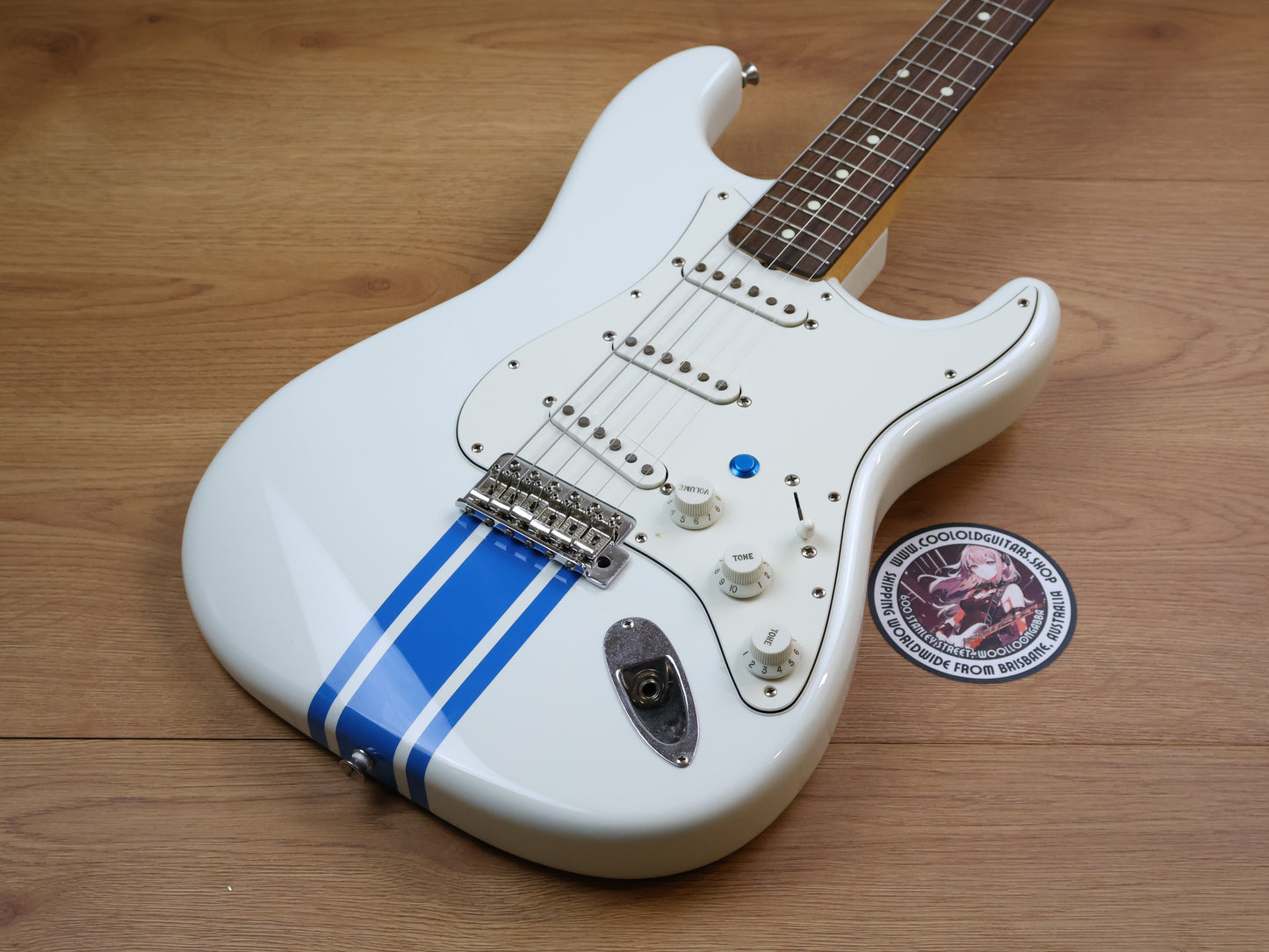 2023 Fender Traditional 60's Stratocaster (Olympic White w/Blue Stripe)