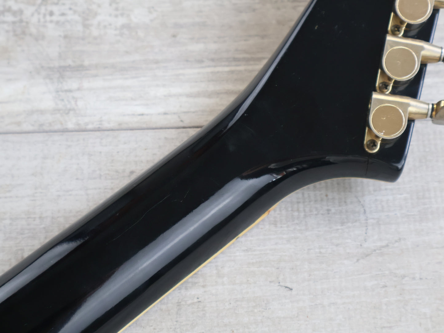 1985 Fernandes Japan FV-115RR Randy Rhoads Flying V (Black/Gold)