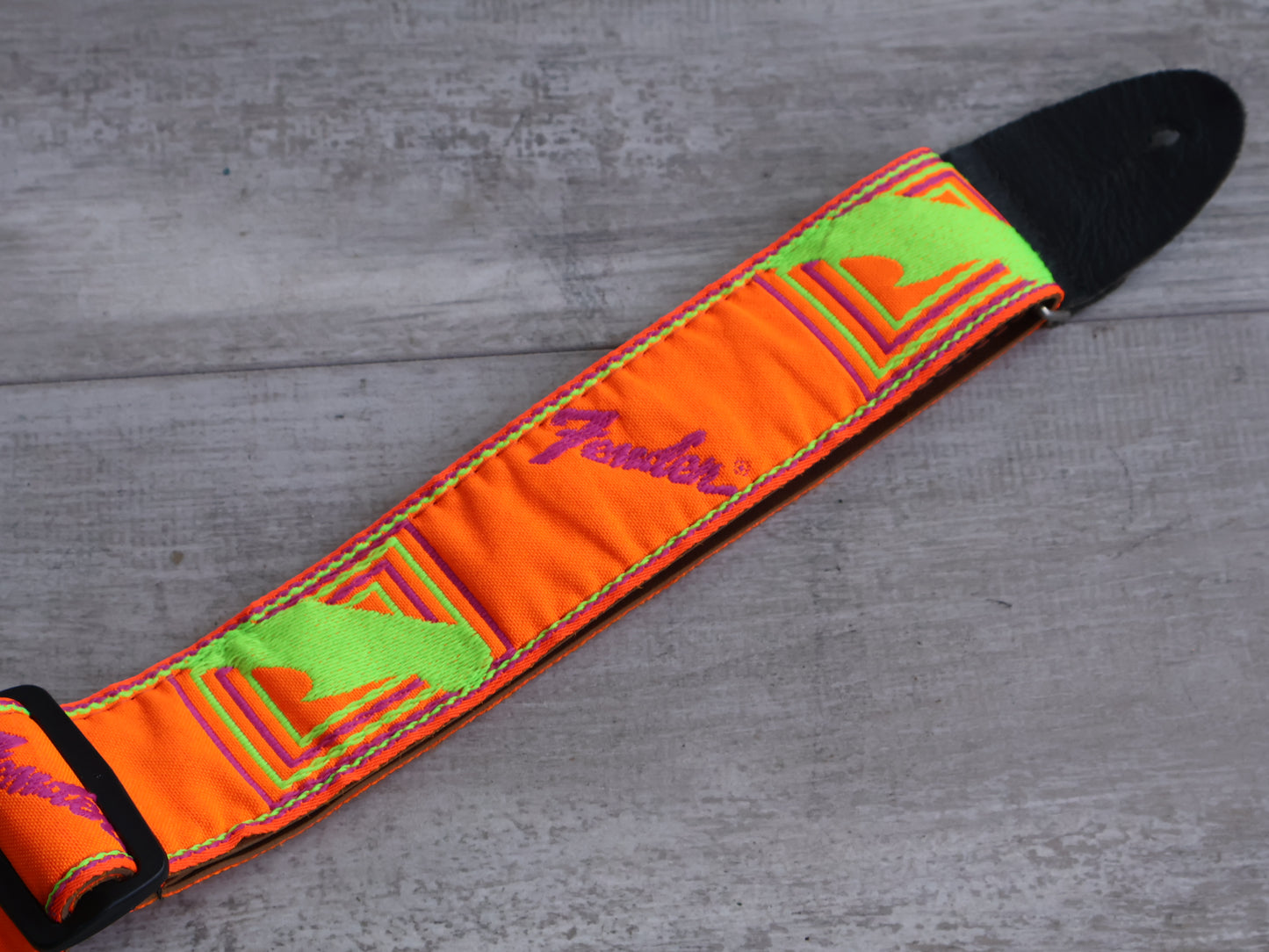 1980's Fender USA Guitar Strap (Neon Orange)