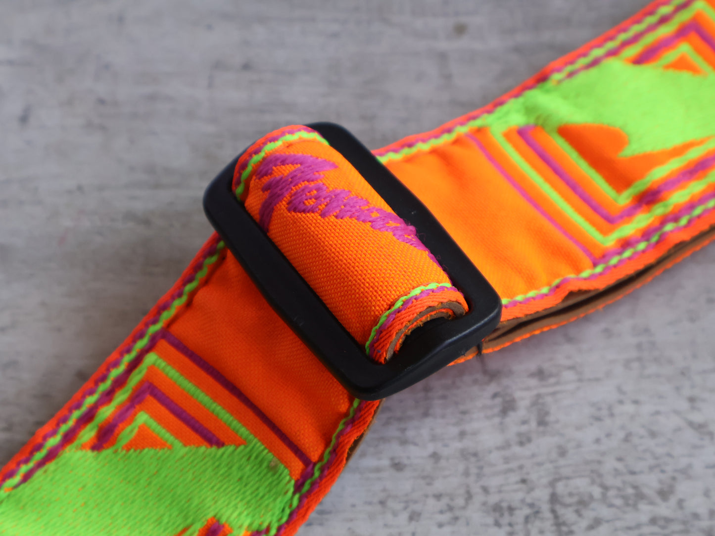 1980's Fender USA Guitar Strap (Neon Orange)
