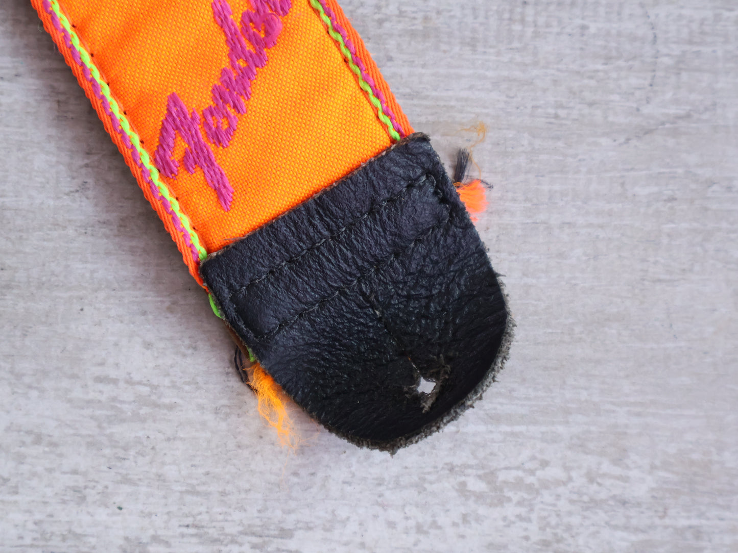1980's Fender USA Guitar Strap (Neon Orange)