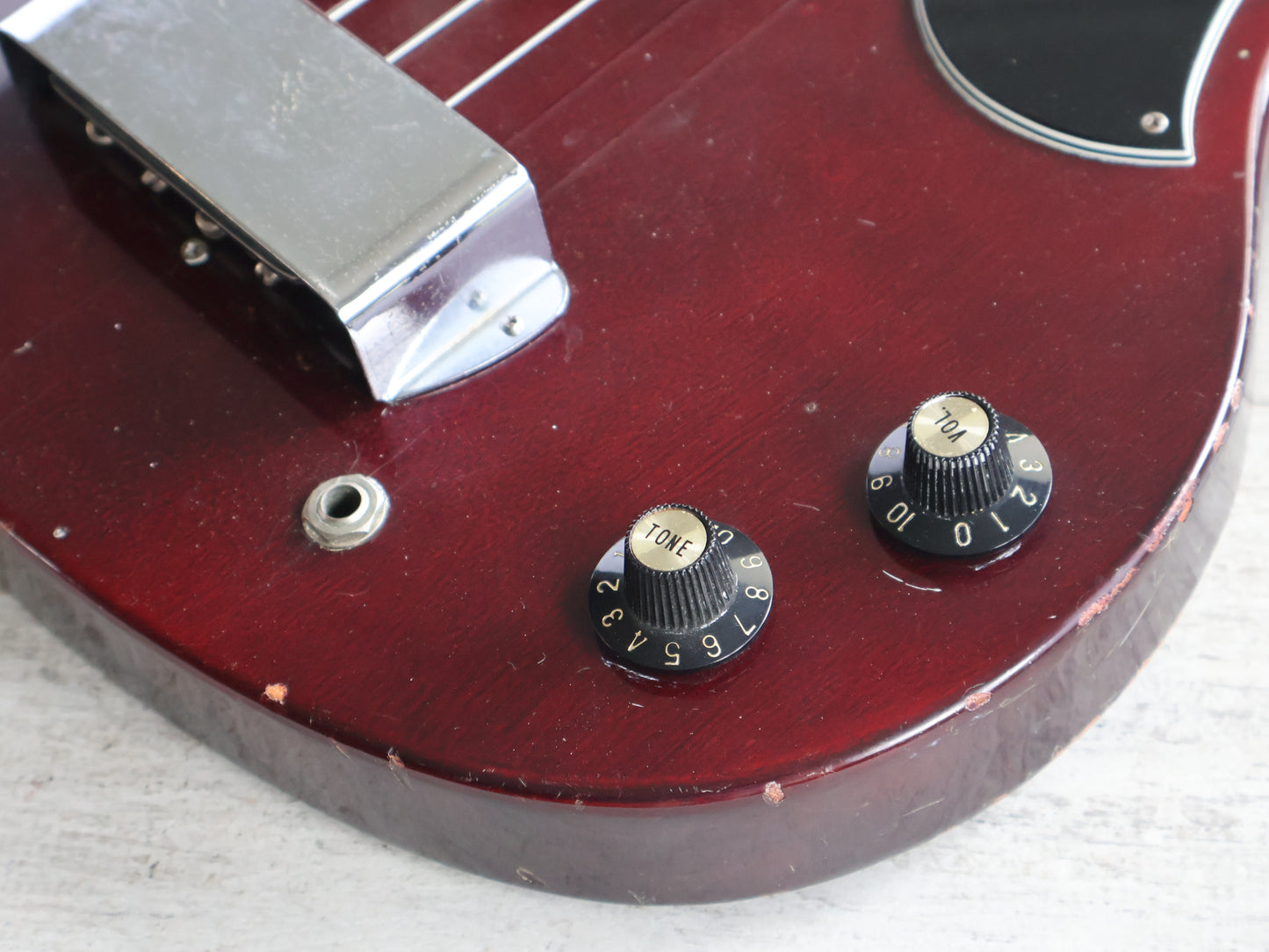 1973 Greco Japan EB-300 SG "EB" Short Scale Bass (Cherry Red)