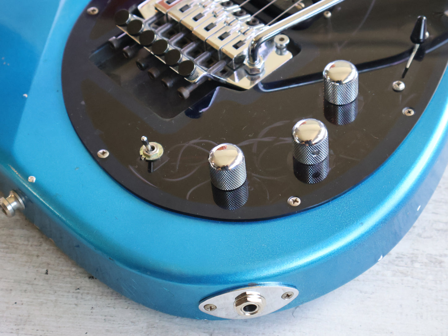 1980's Tokai Japan Talbo Blazing Fire Cast Aluminium Guitar w/LED Inlays (Blue)