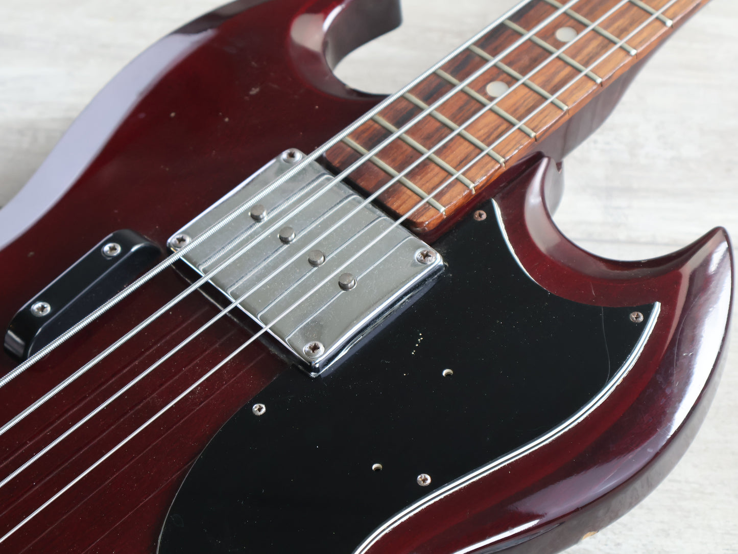 1973 Greco Japan EB-300 SG "EB" Short Scale Bass (Cherry Red)