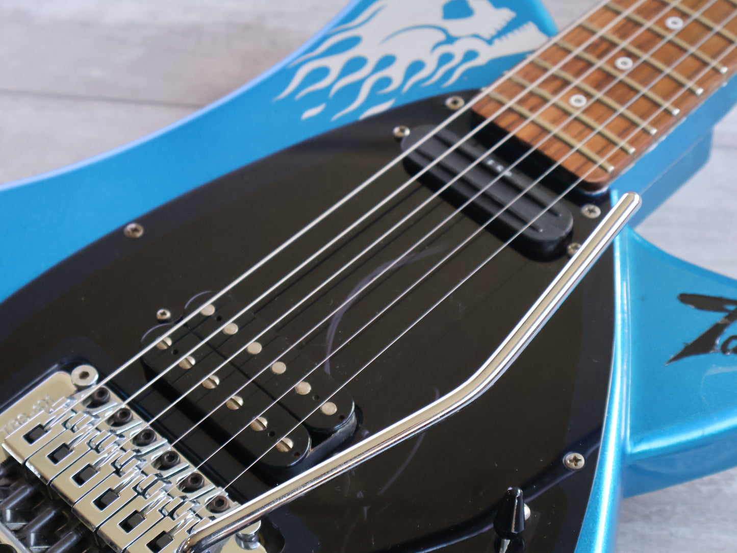 1980's Tokai Japan Talbo Blazing Fire Cast Aluminium Guitar w/LED Inlays (Blue)