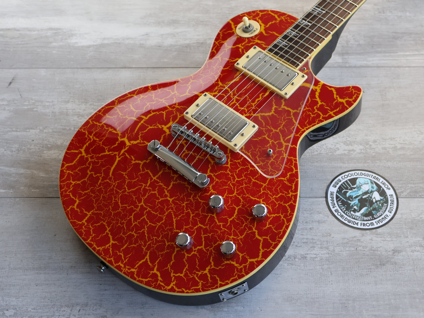 2001 Epiphone E-Series "Nuclear Extreme" Les Paul (Red/Yellow Crackle)