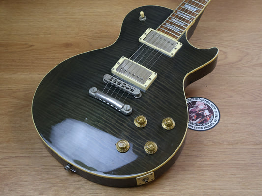 2005 Burny "Super Grade" Les Paul Standard (Transaparent Grey Flame)