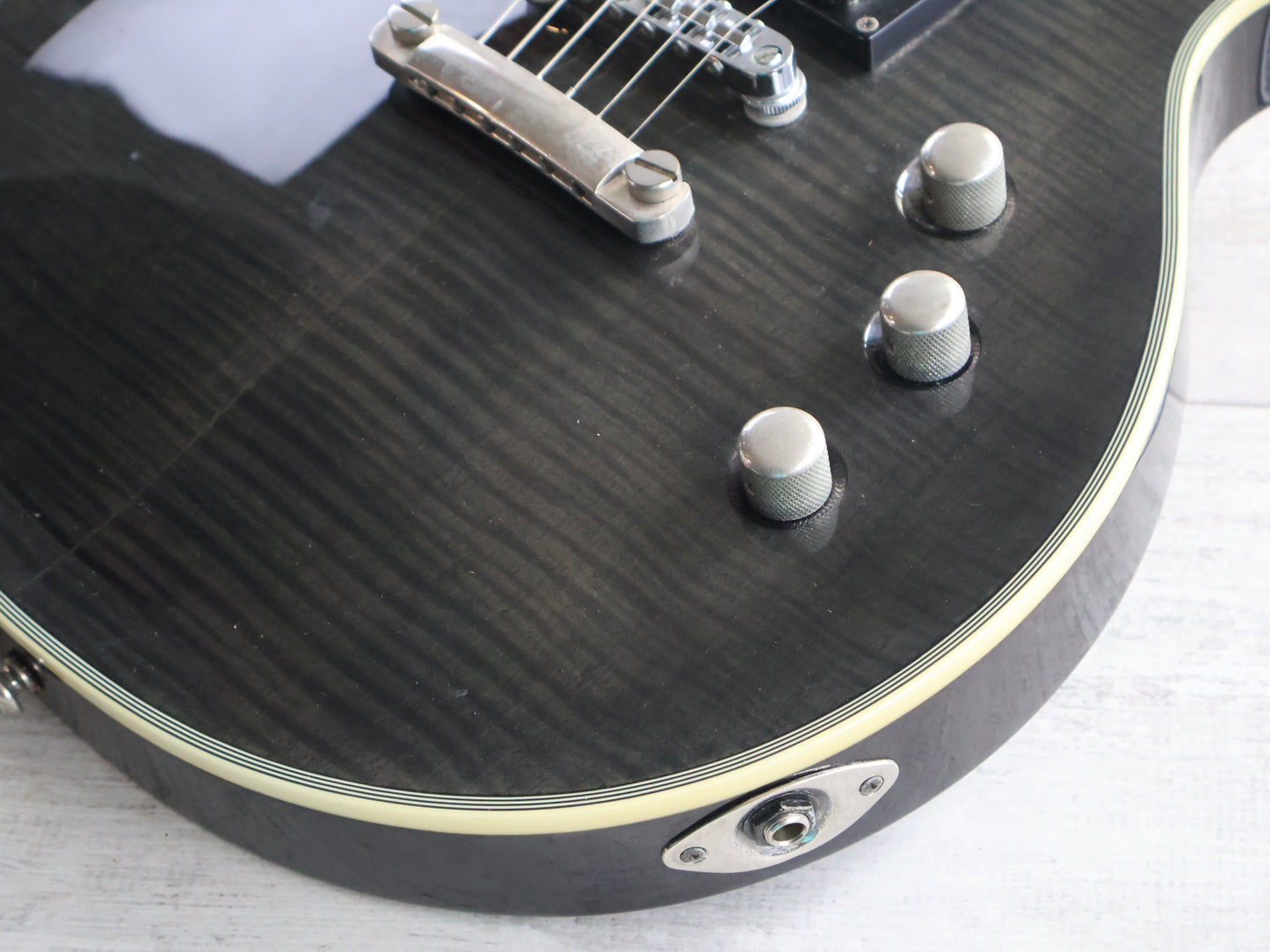 2010 LTD (by ESP) EC-401FM Single Cutaway w/EMG's (Transparent Black)