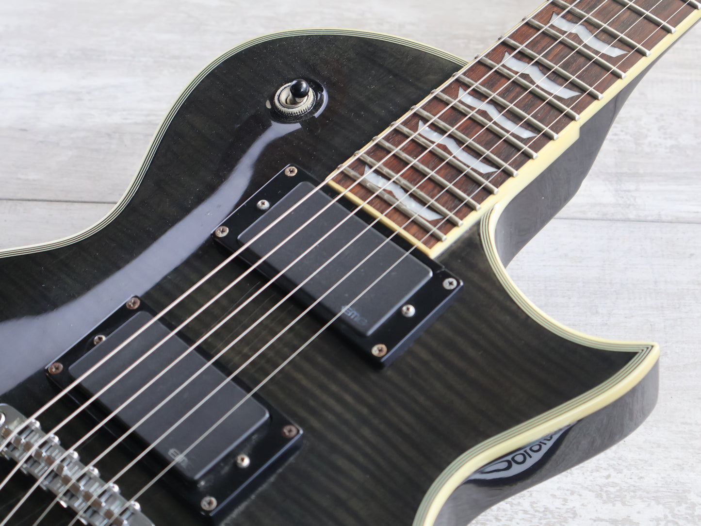 2010 LTD (by ESP) EC-401FM Single Cutaway w/EMG's (Transparent Black)