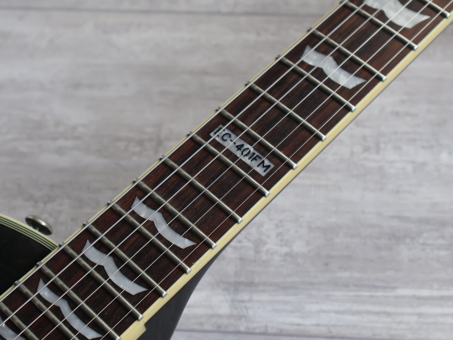 2010 LTD (by ESP) EC-401FM Single Cutaway w/EMG's (Transparent Black)