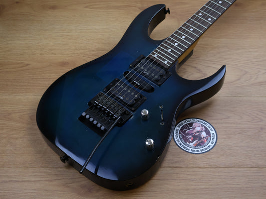 1992 Ibanez Japan RG570FM Superstrat (Transparent Blue)