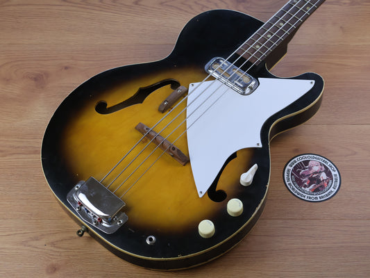 1964 Harmony H22 Hollowbody Bass w/Goldfoil Pickup (Sunburst)