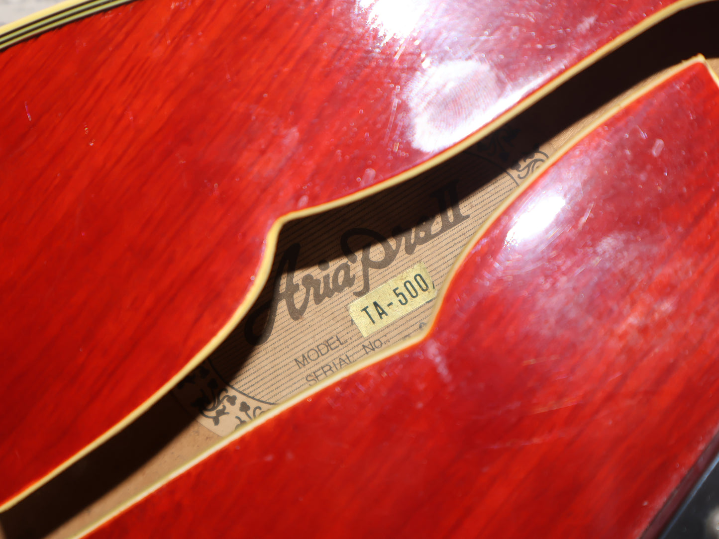 1989 Aria Pro II TA-500 Titan Hollowbody Electric (Wine Red)