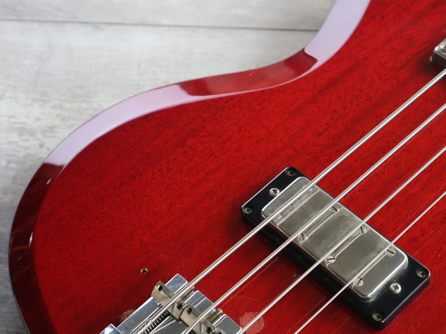 1981 Greco Japan EB-500 SG "EB" Long Scale Bass (Cherry Red)