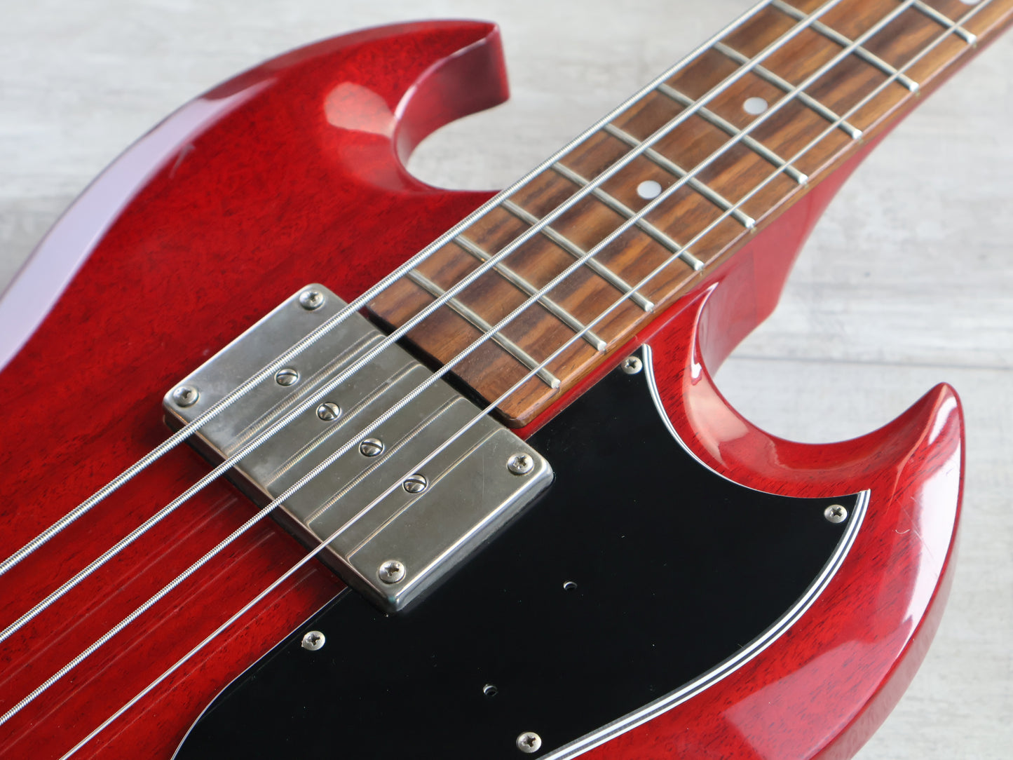 1981 Greco Japan EB-500 SG "EB" Long Scale Bass (Cherry Red)
