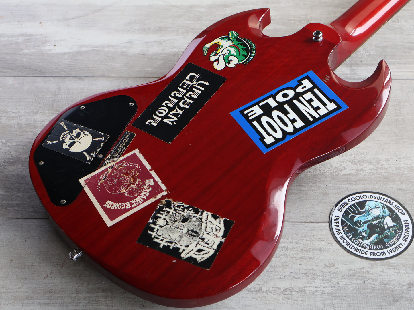 1981 Greco Japan EB-500 SG "EB" Long Scale Bass (Cherry Red)