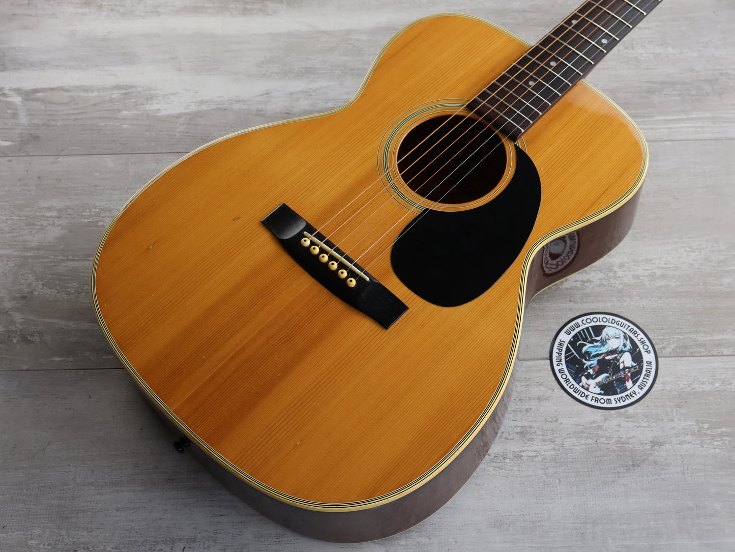 1980's Morris F-15 Japanese Vintage Folk OM Acoustic Guitar (Natural)