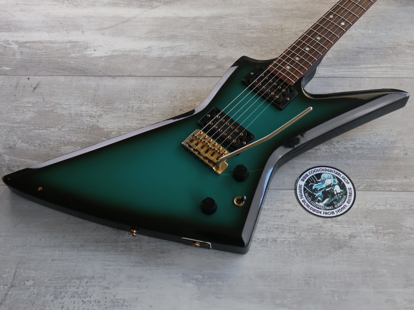 1983 Aria Pro II Japan ZZ Deluxe Explorer (Black Blue Sunburst)