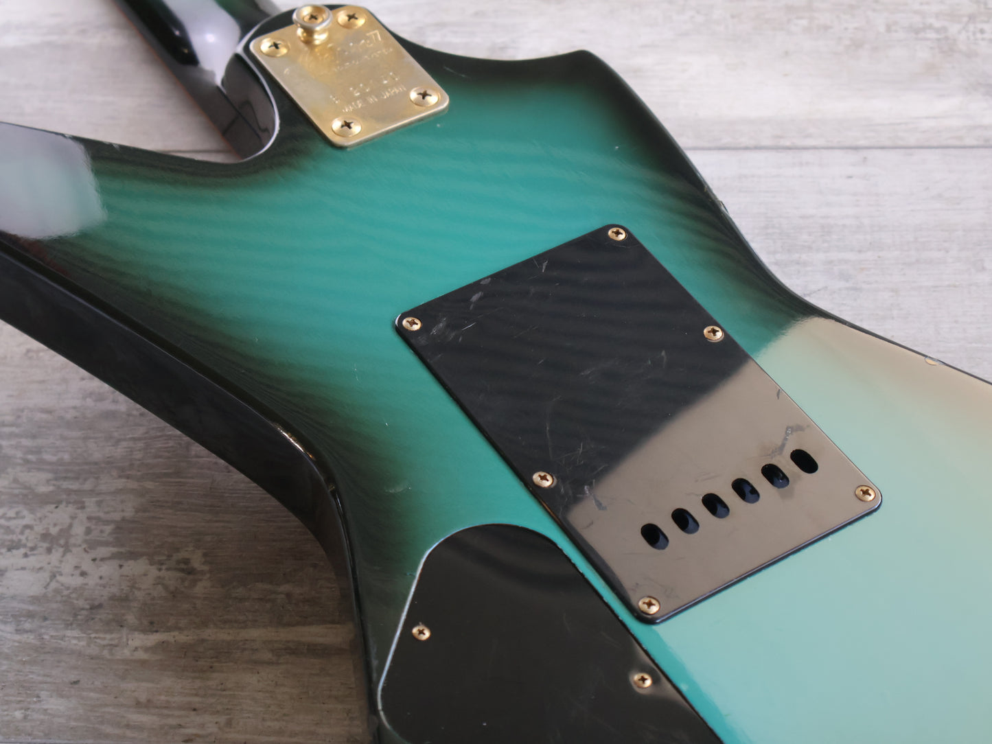 1983 Aria Pro II Japan ZZ Deluxe Explorer (Black Blue Sunburst)