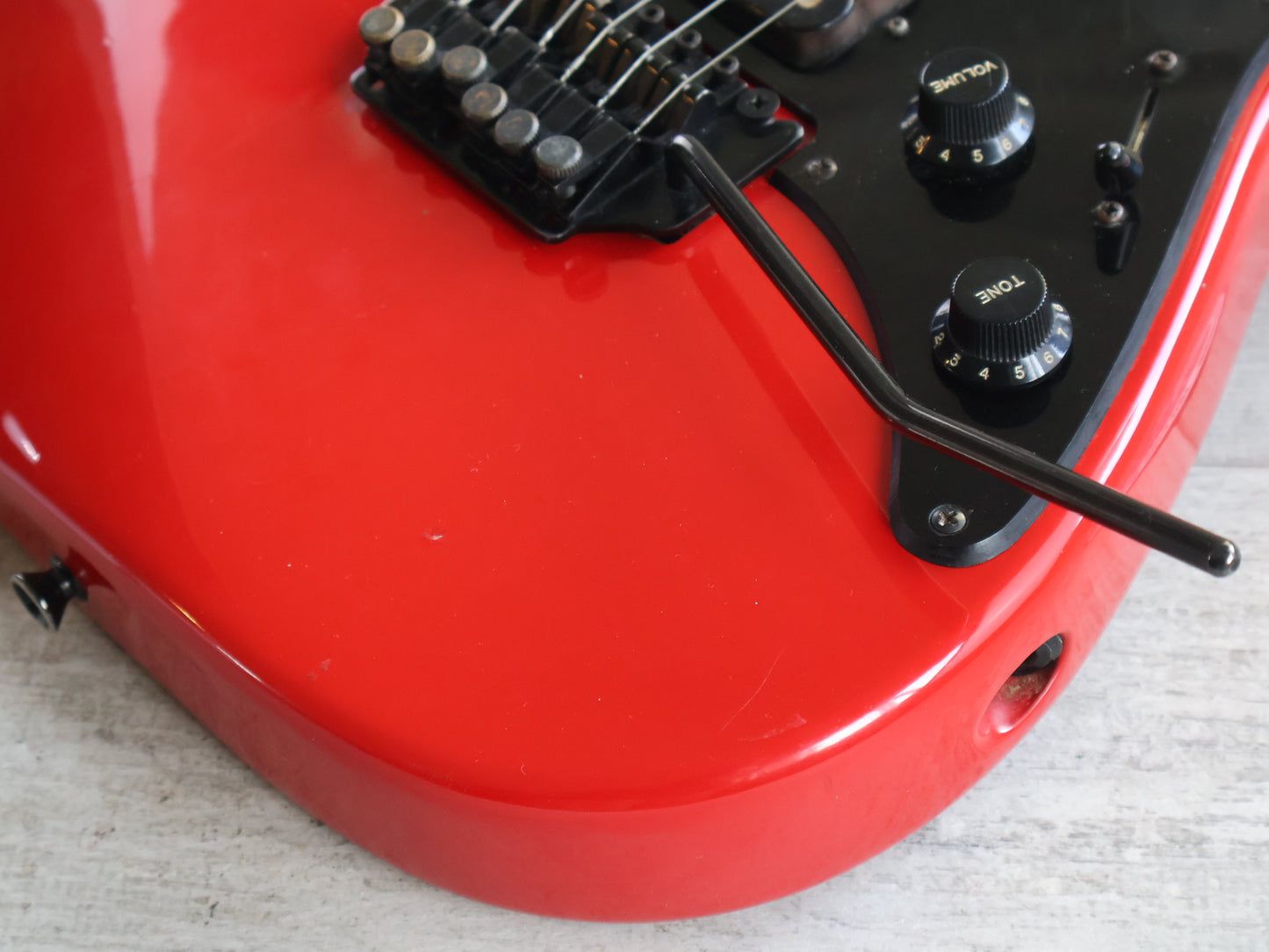 1986 Fernandes Japan FR-55 Revolver HSS Superstrat (Brad Gillis Red)