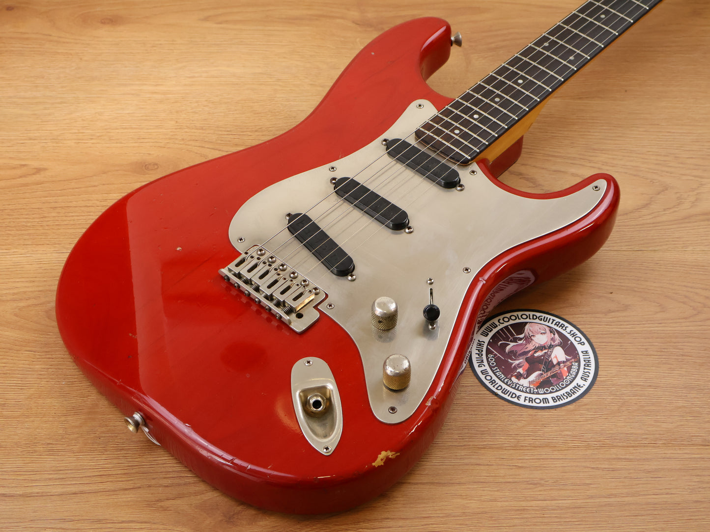 1985 Moon Custom Guitar Japan ST-172 Stratocaster w/Bartolini's (Transparent Red)